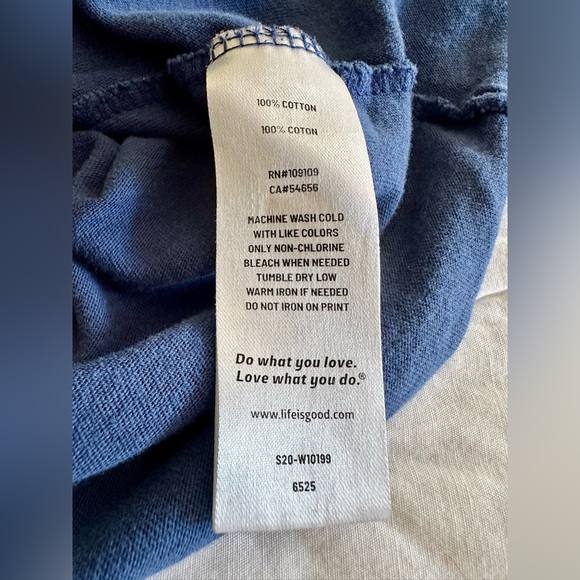 Life Is Good Blue Long Sleeve Tee with Inspirational Text - Picture 6 of 8